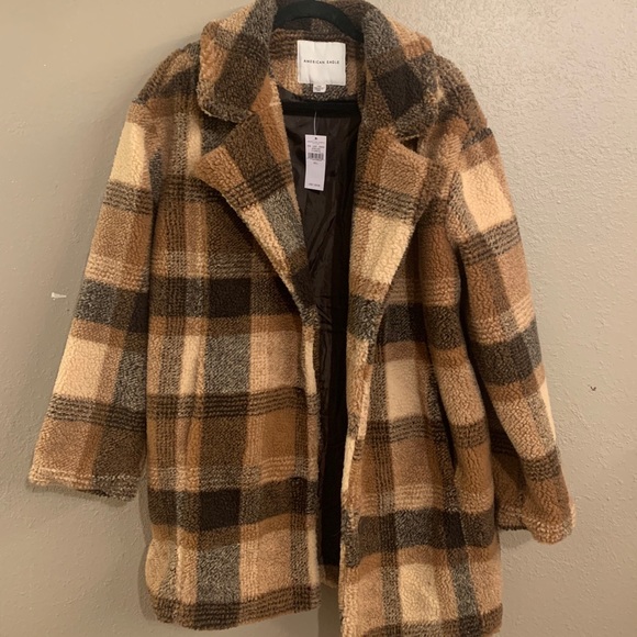 American eagle plaid sherpa Clearance